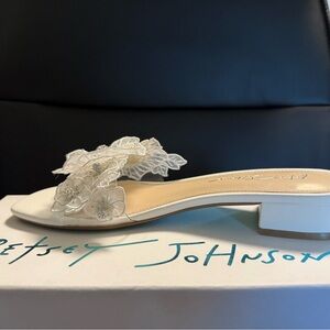 Betsey Johnson Cream Floral Flats